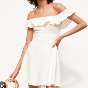 Adorable linen Zara off the shoulder dress